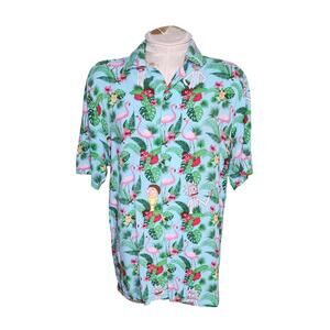 Rick and Morty Men's S Short Sleeve Button Front‎ Hawaiian Shirt